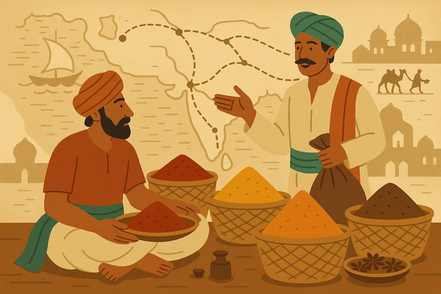 Modern Indian kitchen with high-tech equipment and traditional spices