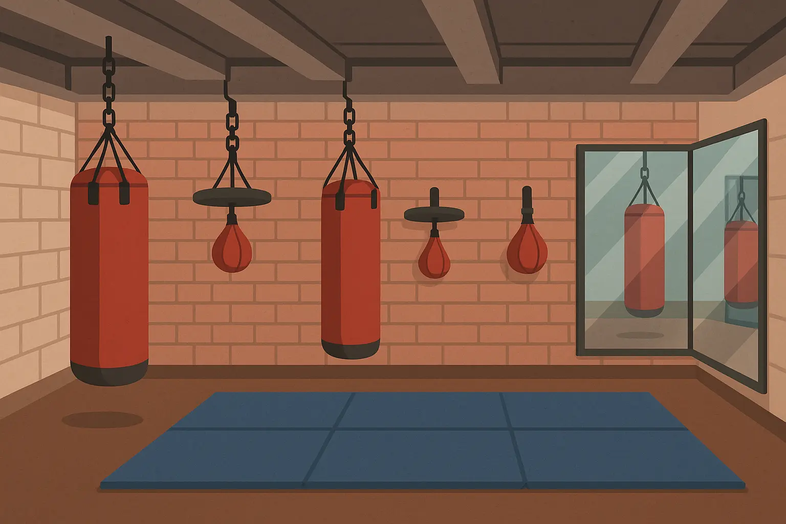 Boxing and martial arts training area