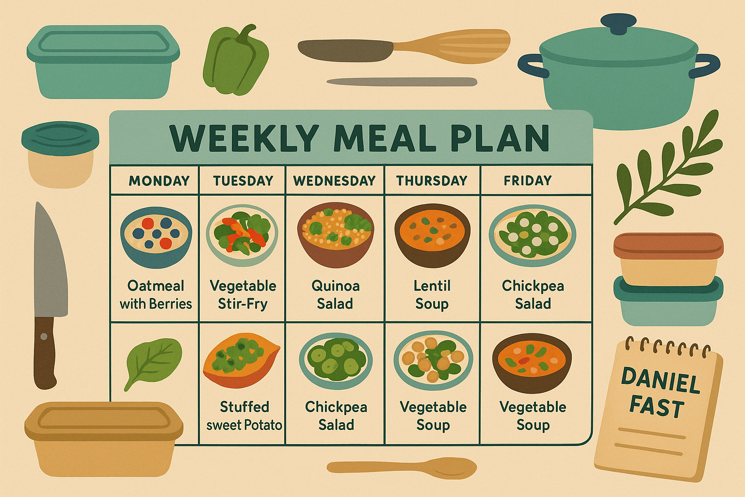 Meal planning automation for daniel fast