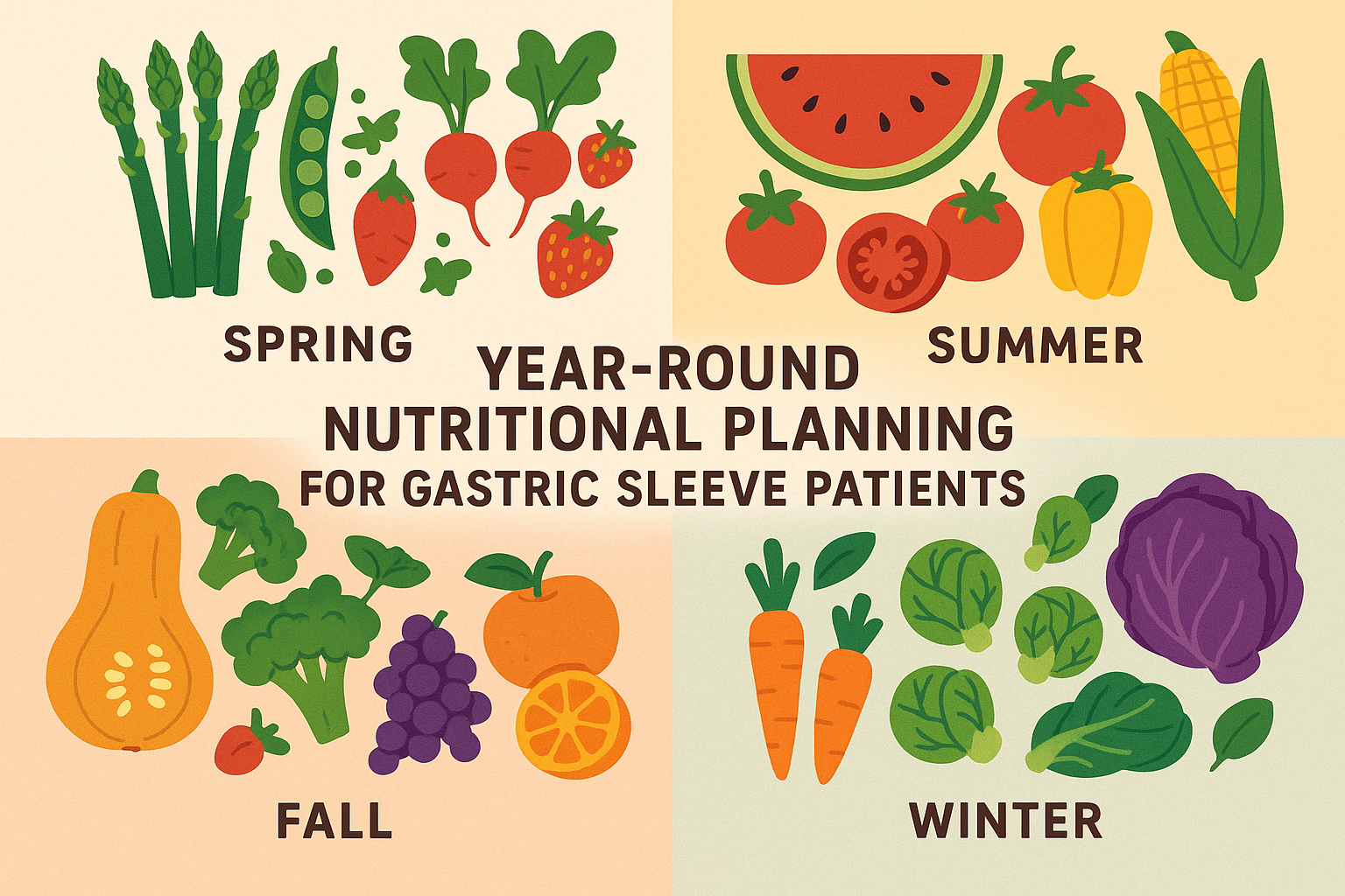 Seasonal nutrition planning for gastric sleeve