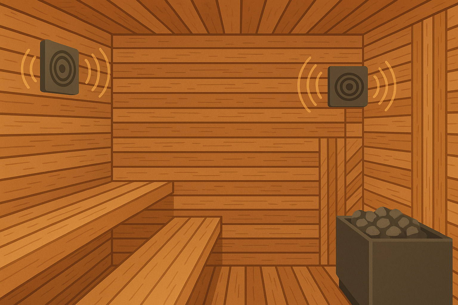 Sound engineering acoustic mapping in sauna