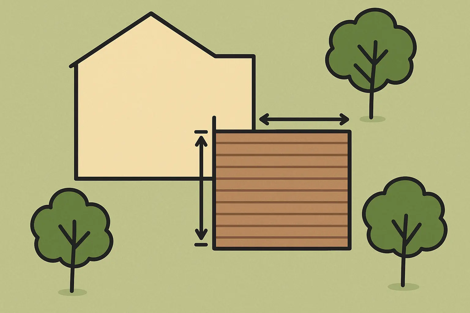 Backyard deck planning and layout