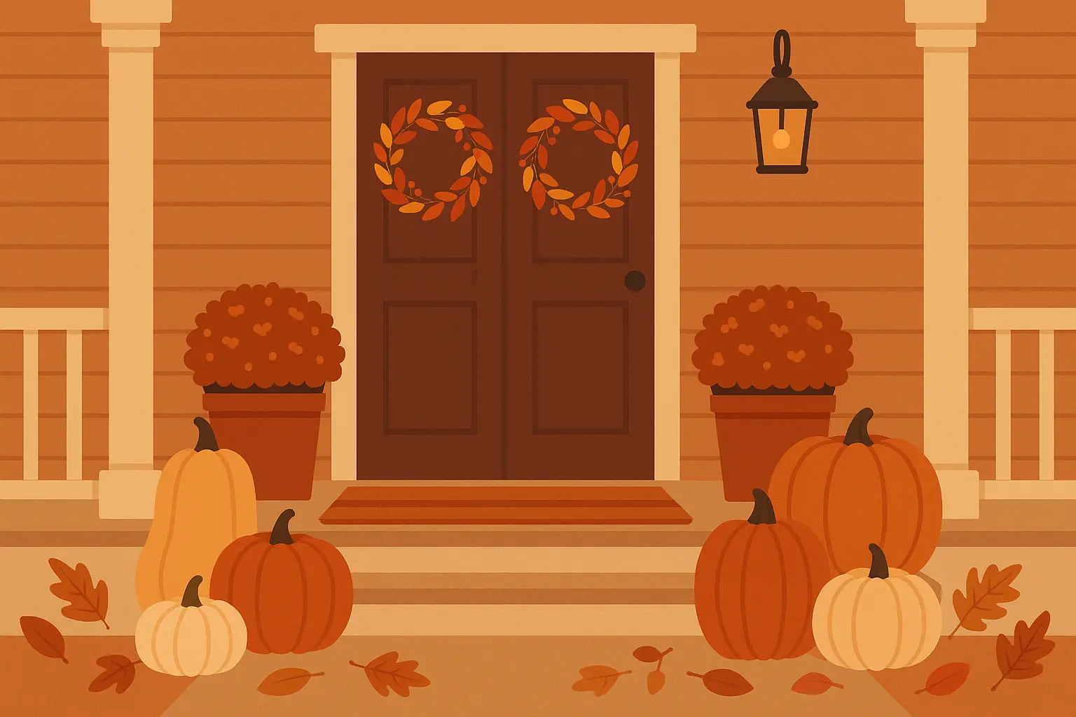 Entryway fall decorations