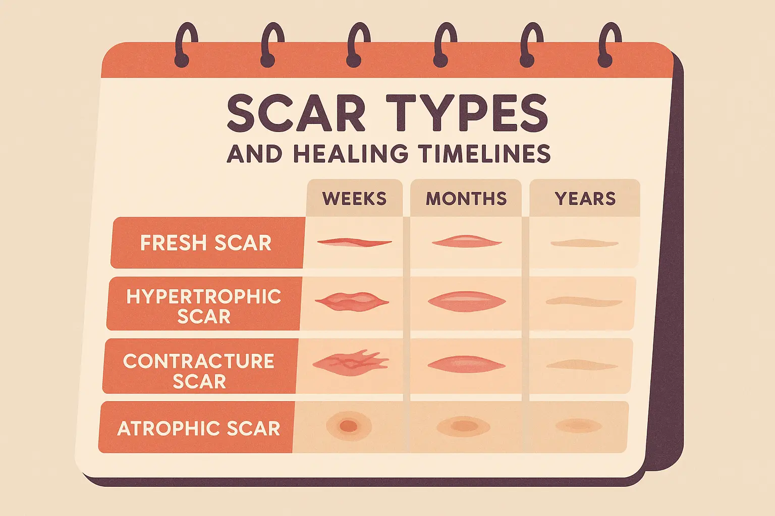 Scar healing timeline