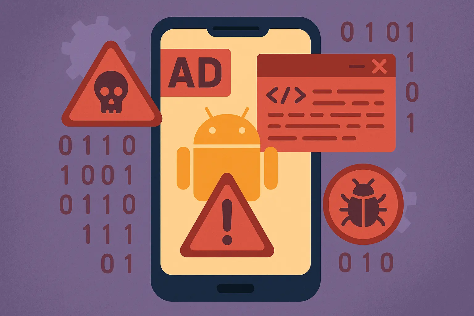 Android security scan detecting malware and adware