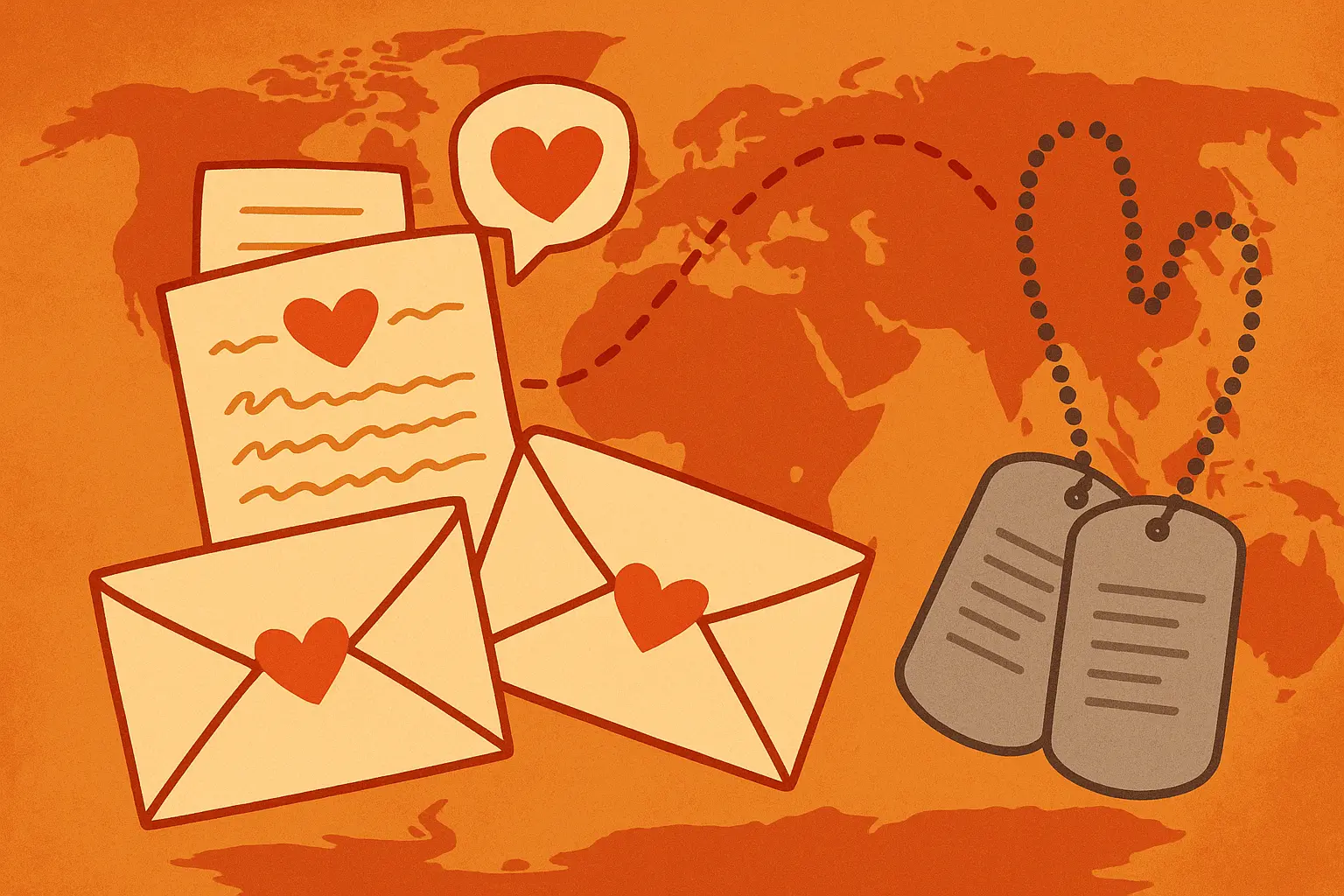 Long-distance love letter romance
