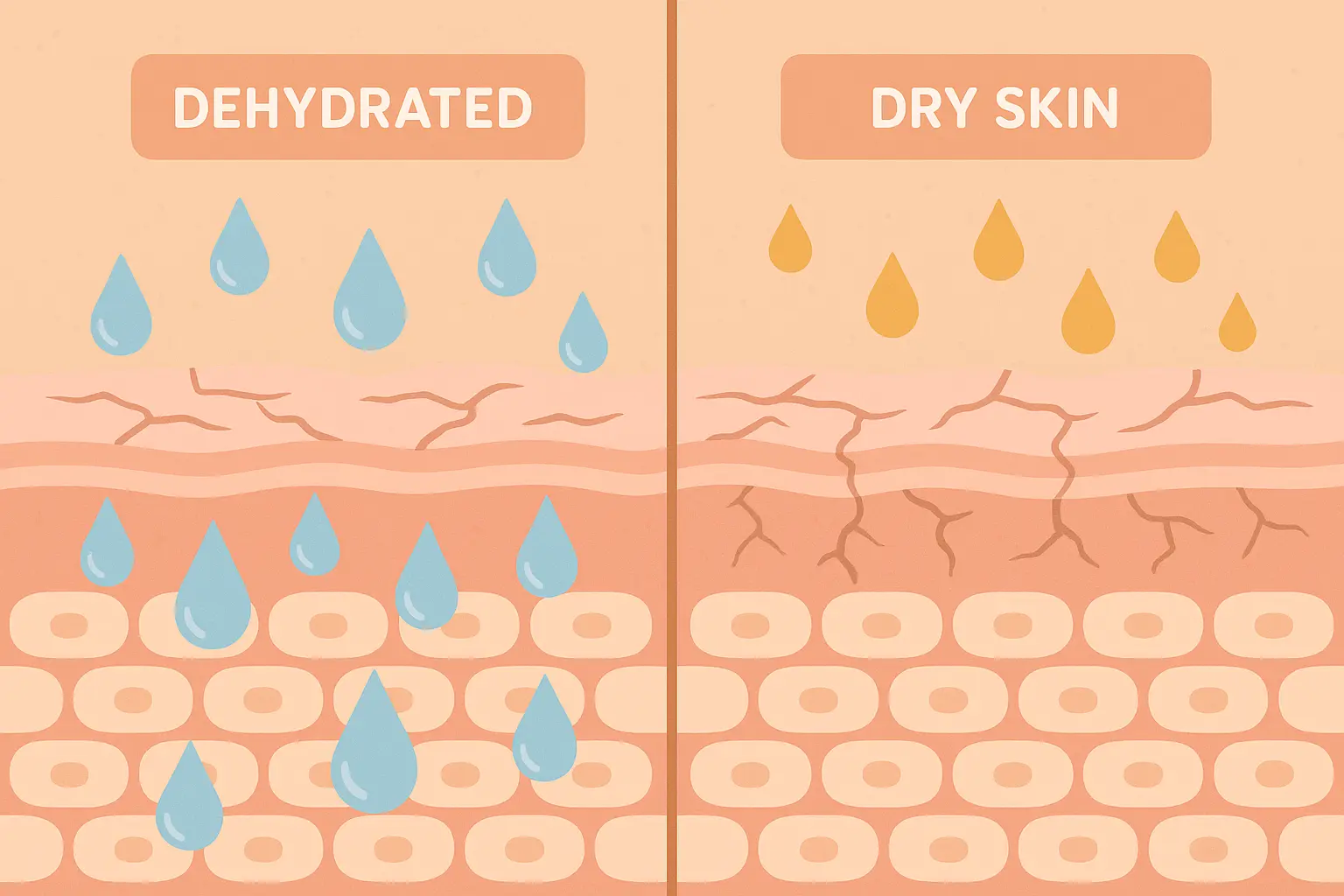 Dehydrated vs dry skin comparison