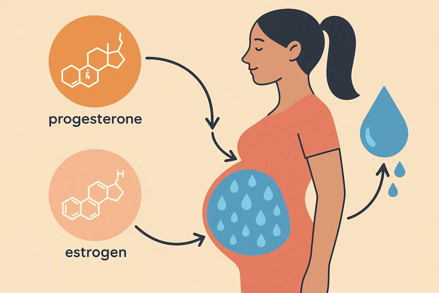 Pregnancy hormones affecting hydration
