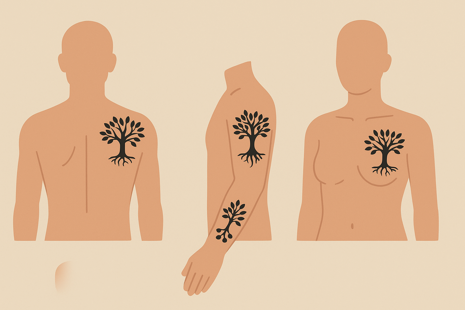 Placement-specific family tree tattoo designs