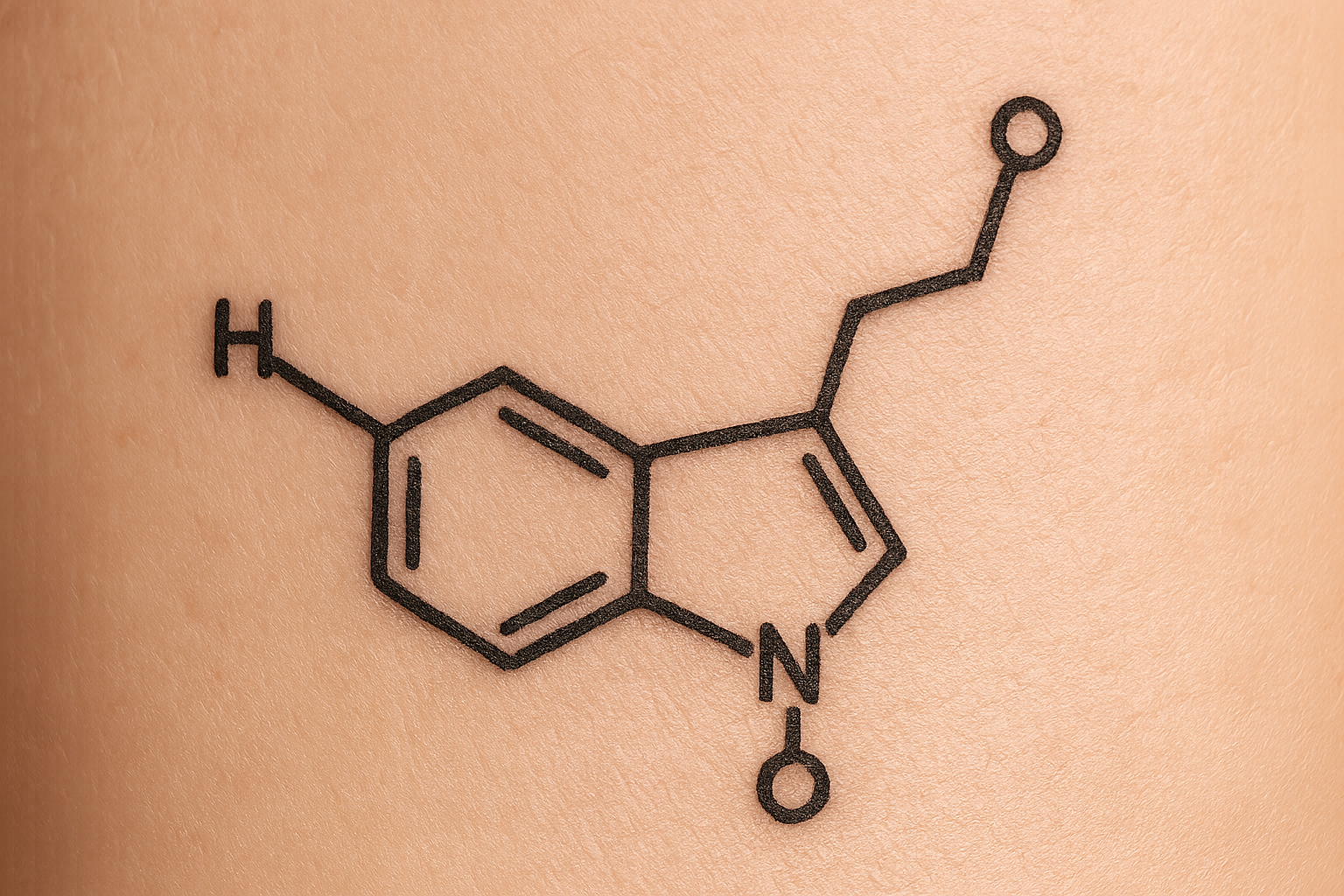 Serotonin molecule tattoo design