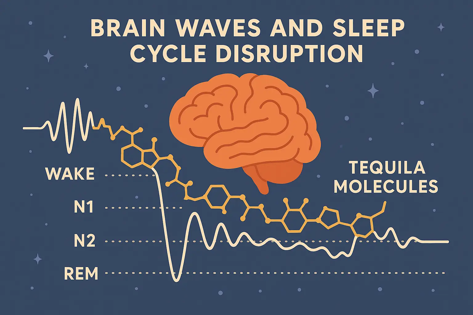 Sleep cycle disruption from tequila consumption