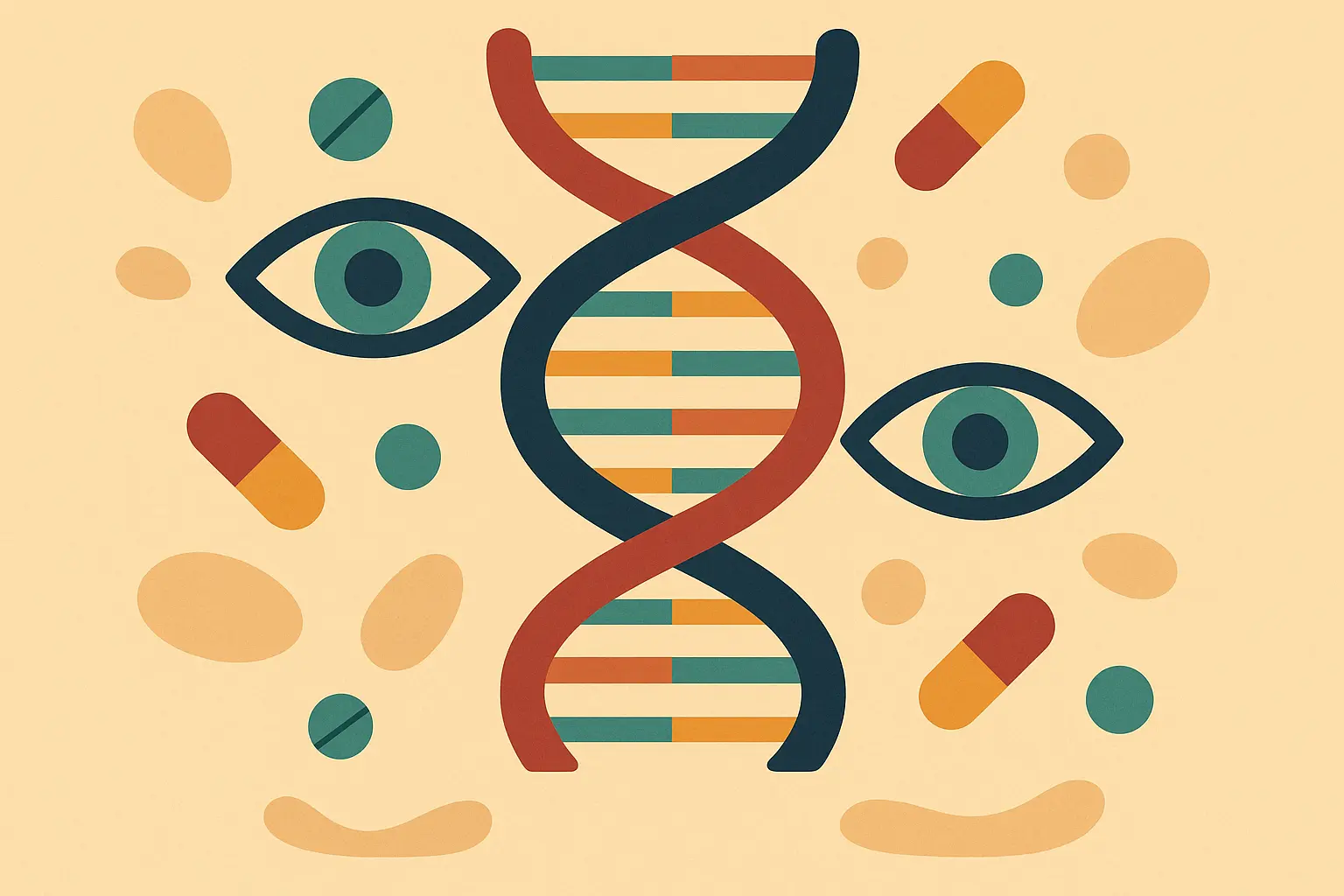 DNA helix representing genetic influence on vision care