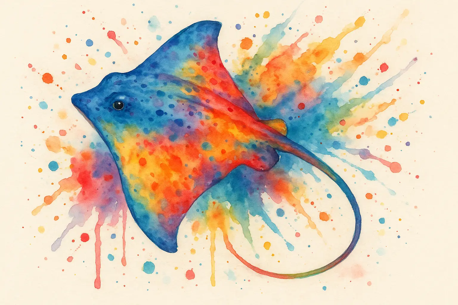Watercolor and artistic stingray tattoo designs
