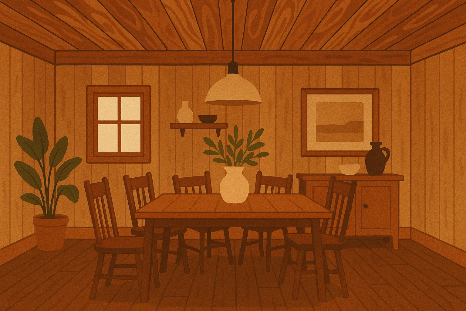 Natural wood stained shiplap ceiling showing rich grain patterns
