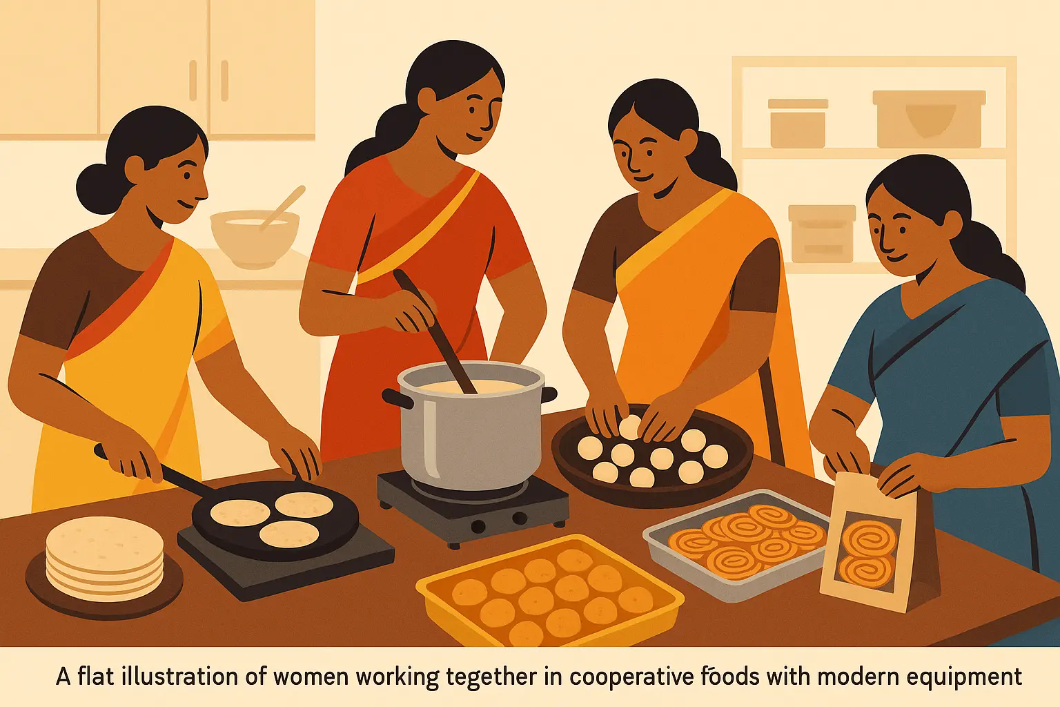 Healthy Indian ingredients and spices with modern wellness elements