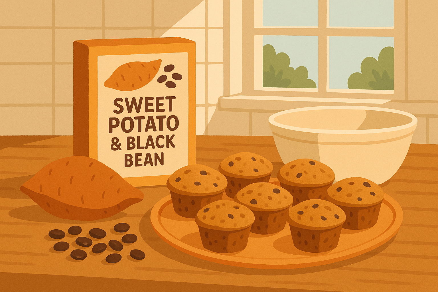 Sweet potato and black bean mini muffins