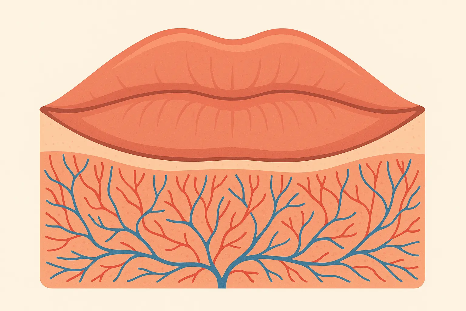 Close-up of lips showing anemia lip discoloration