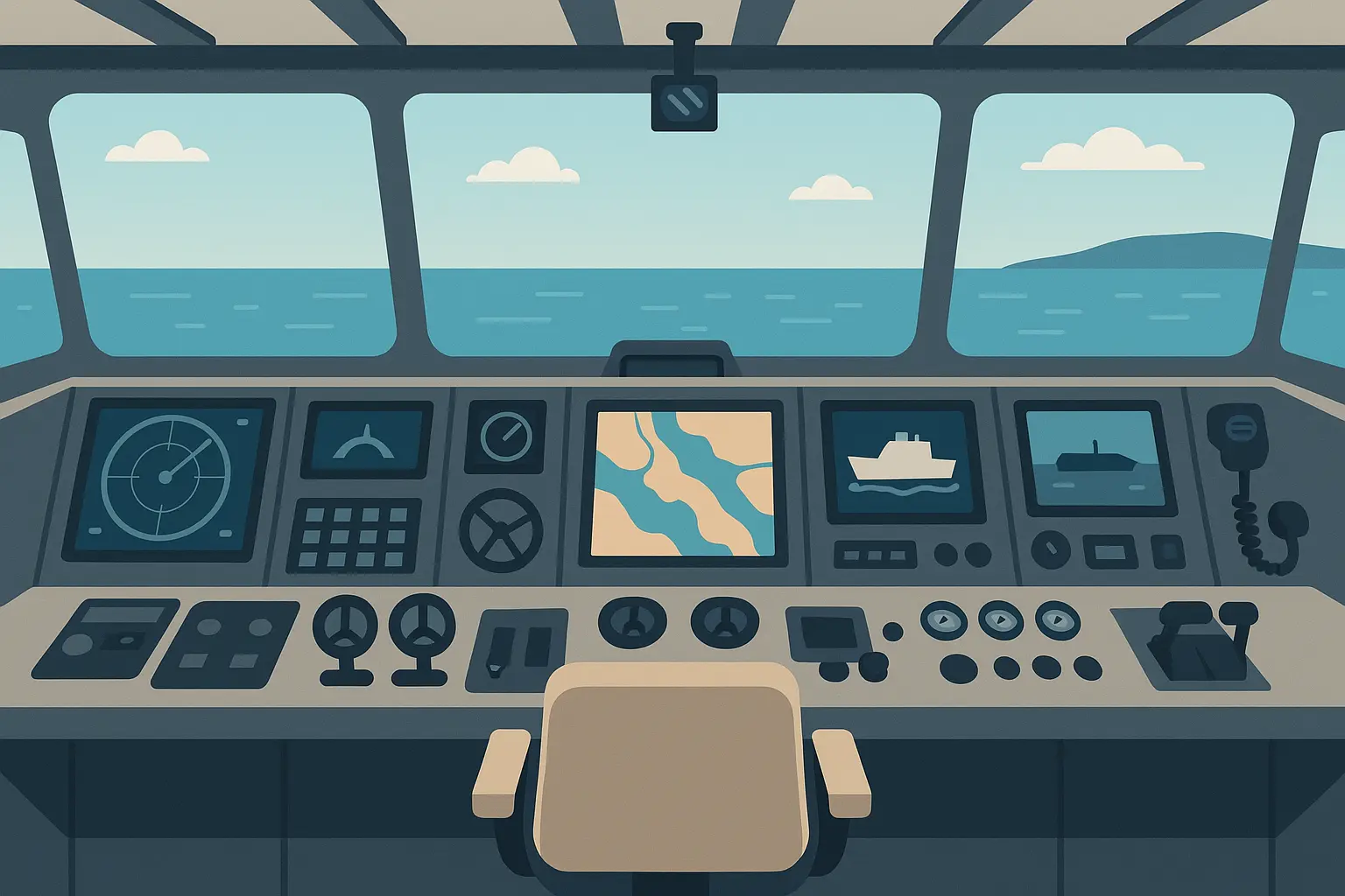 Deck crew working on merchant vessel operations