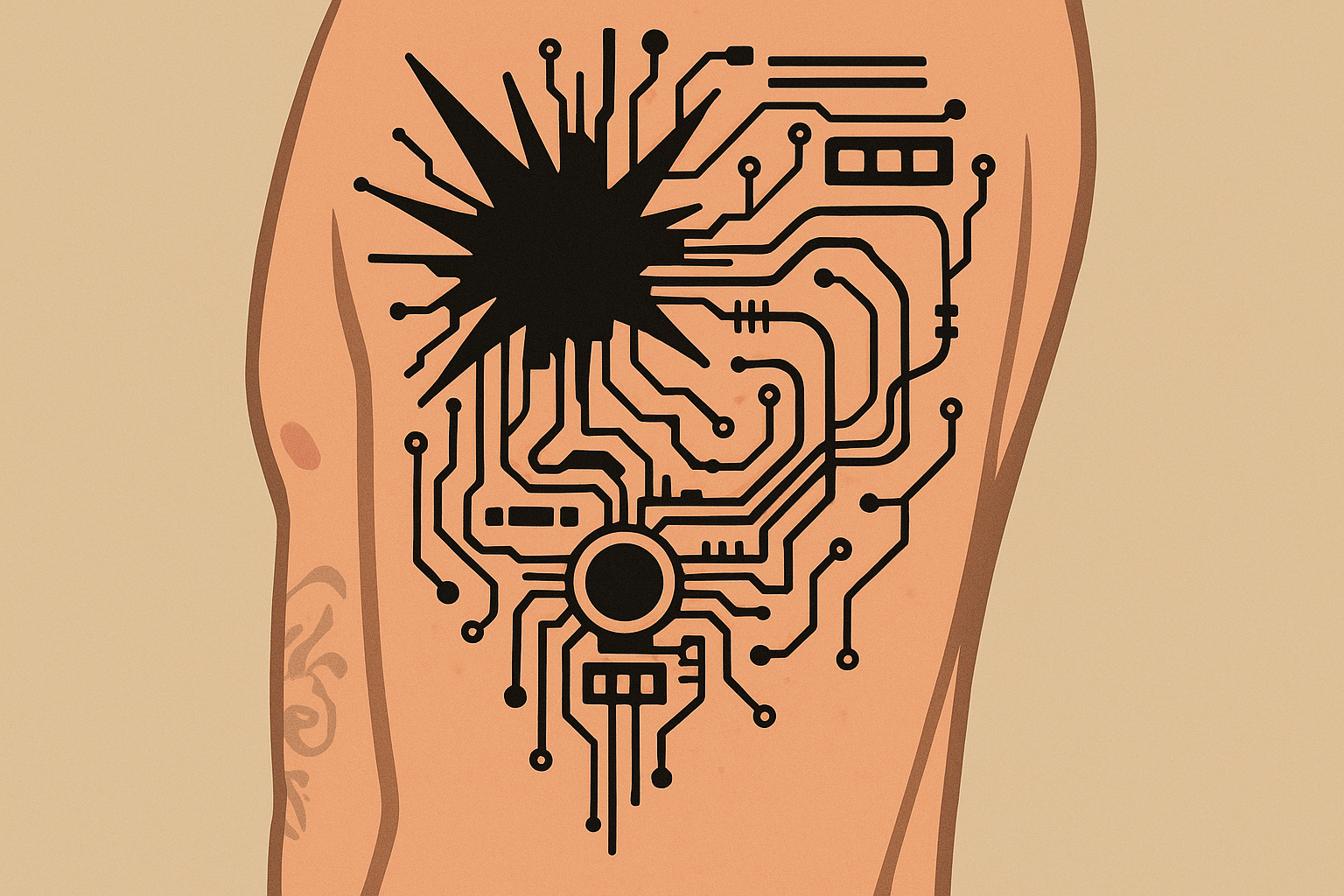 Modern and futuristic blast over tattoo designs