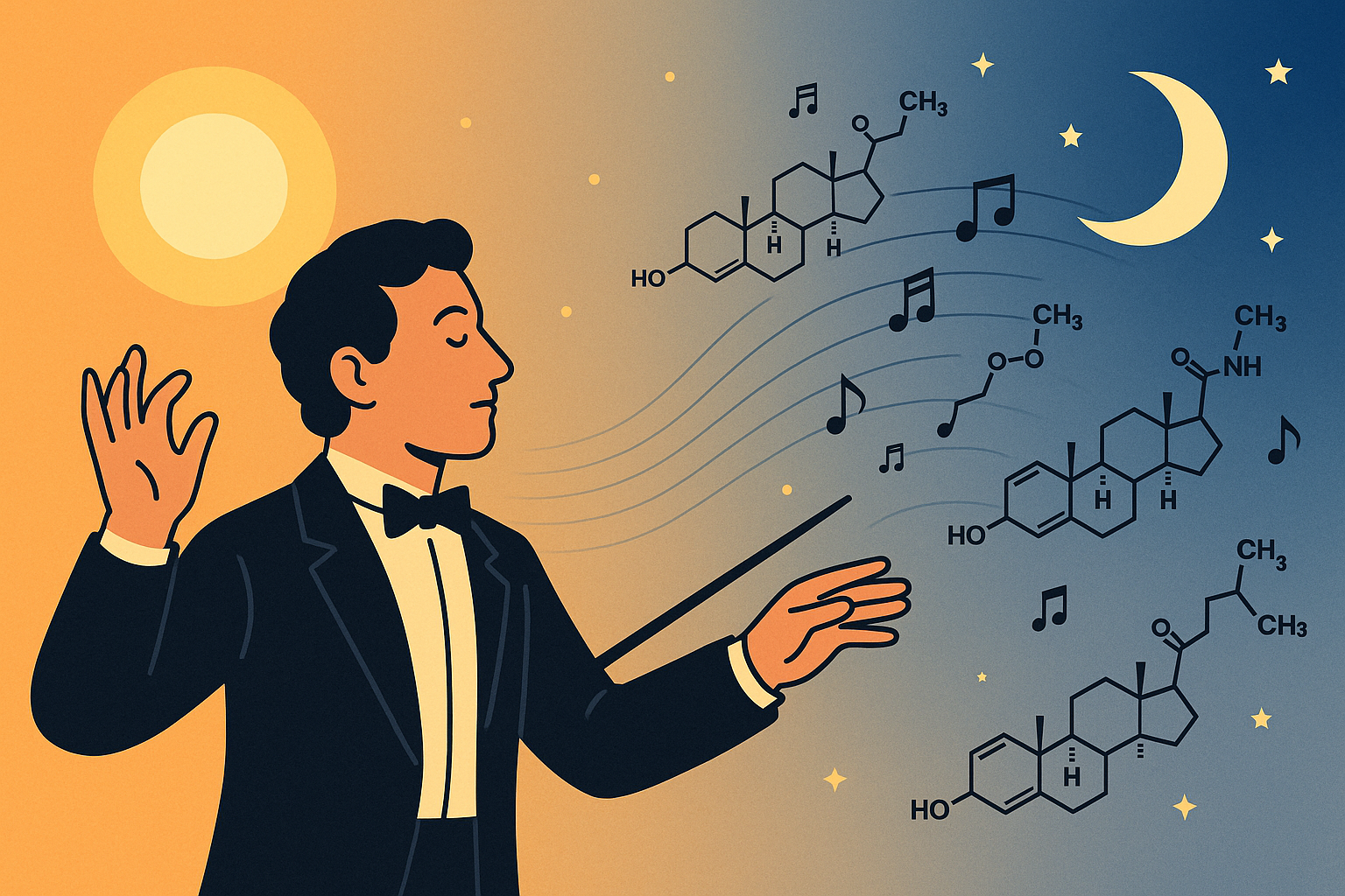 Circadian hormone symphony clock diagram