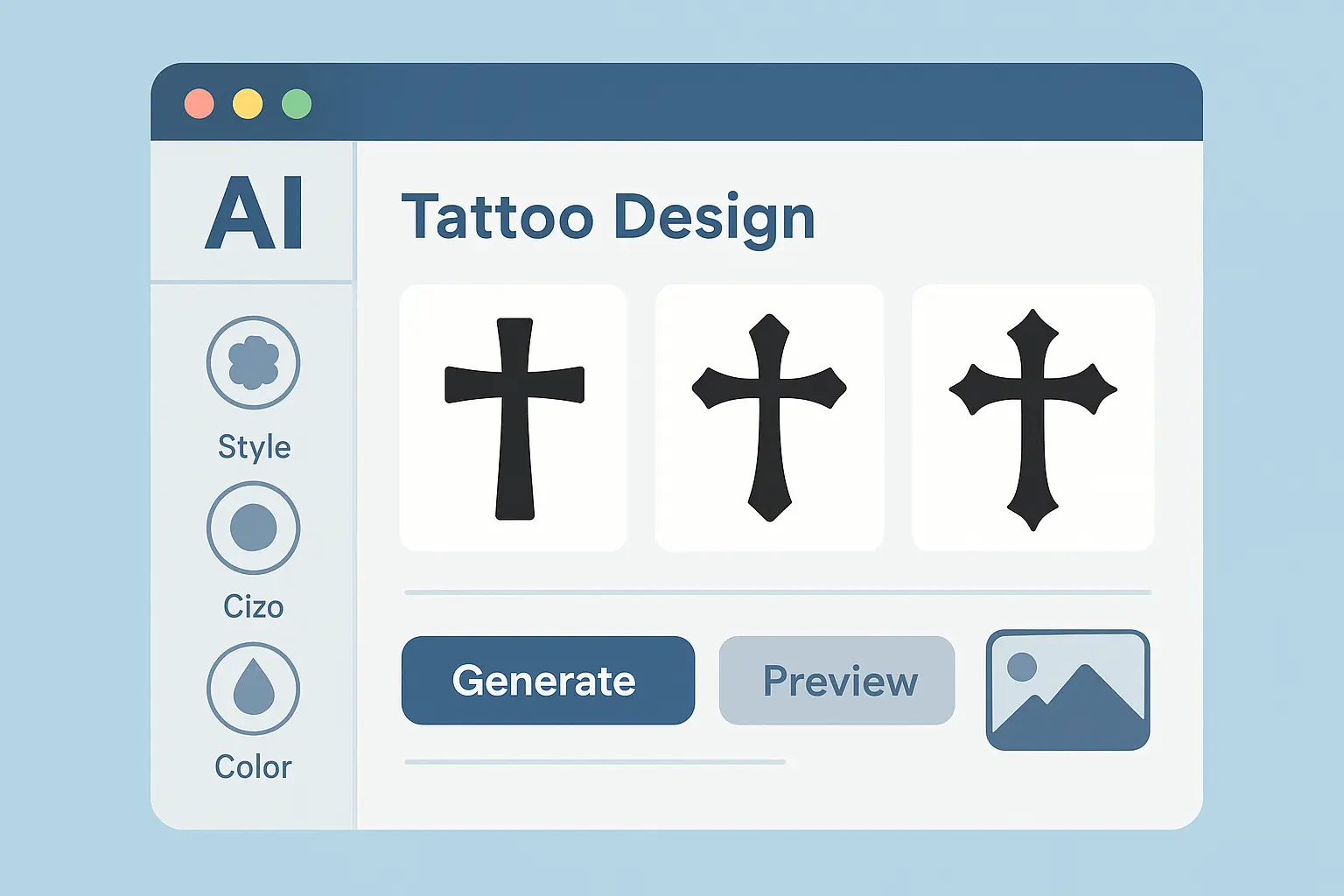 AI-powered three crosses tattoo design platform