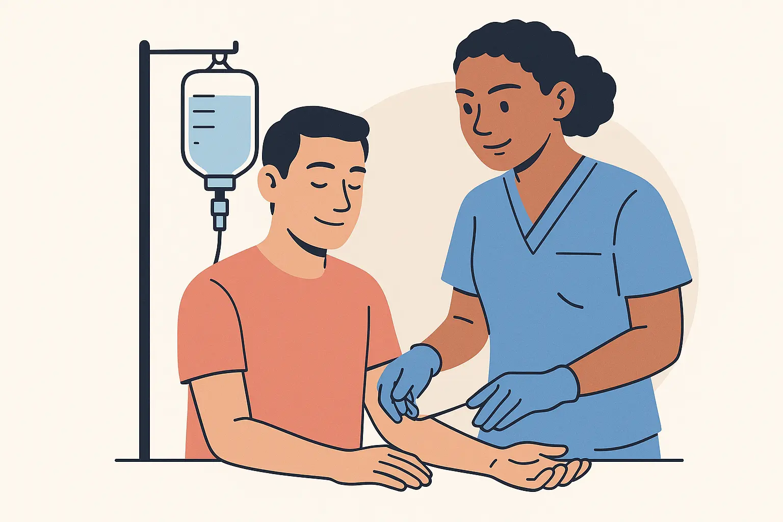 Healthcare provider balancing IV safety protocols