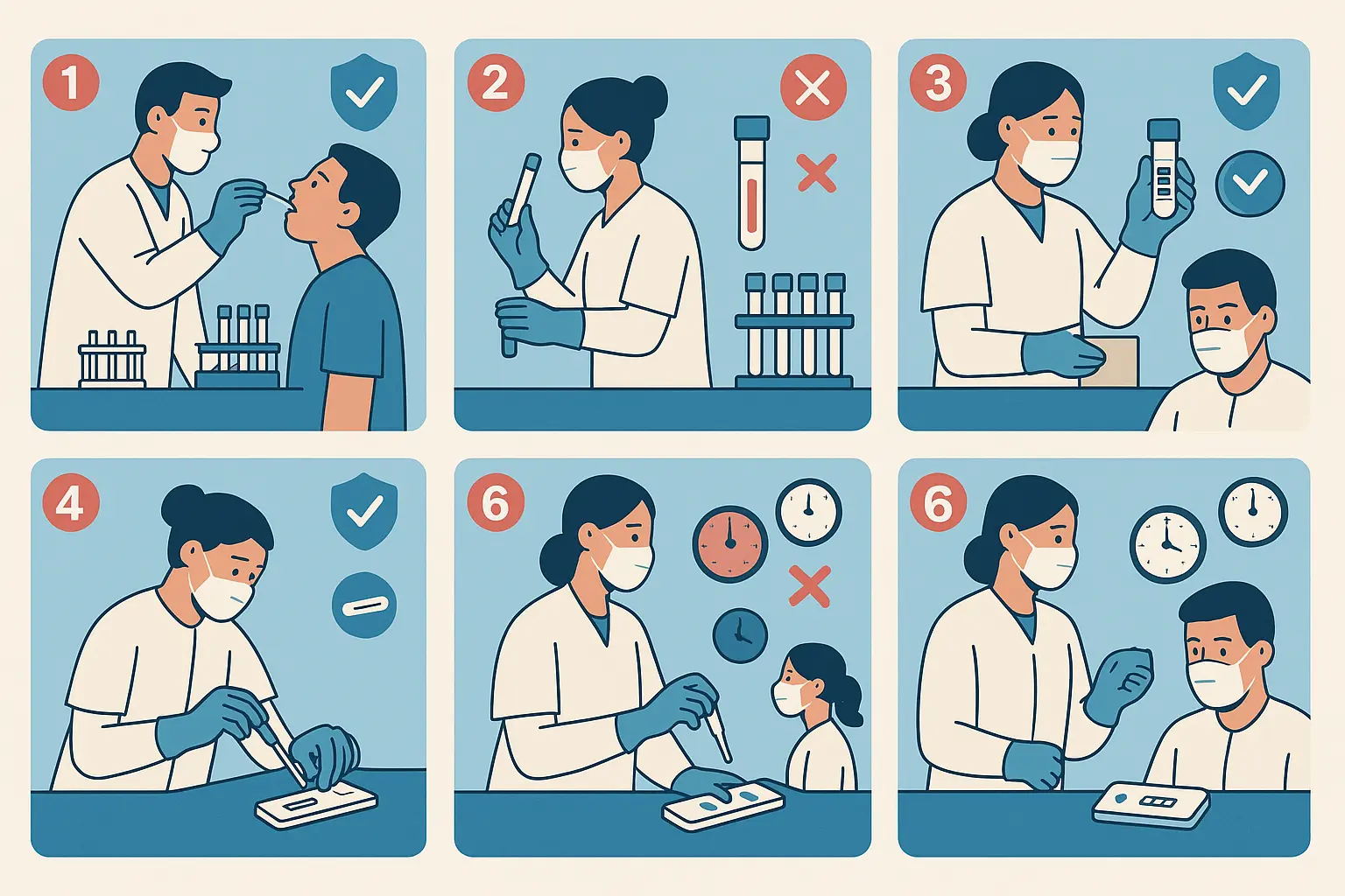 Healthcare worker following PCR testing protocol