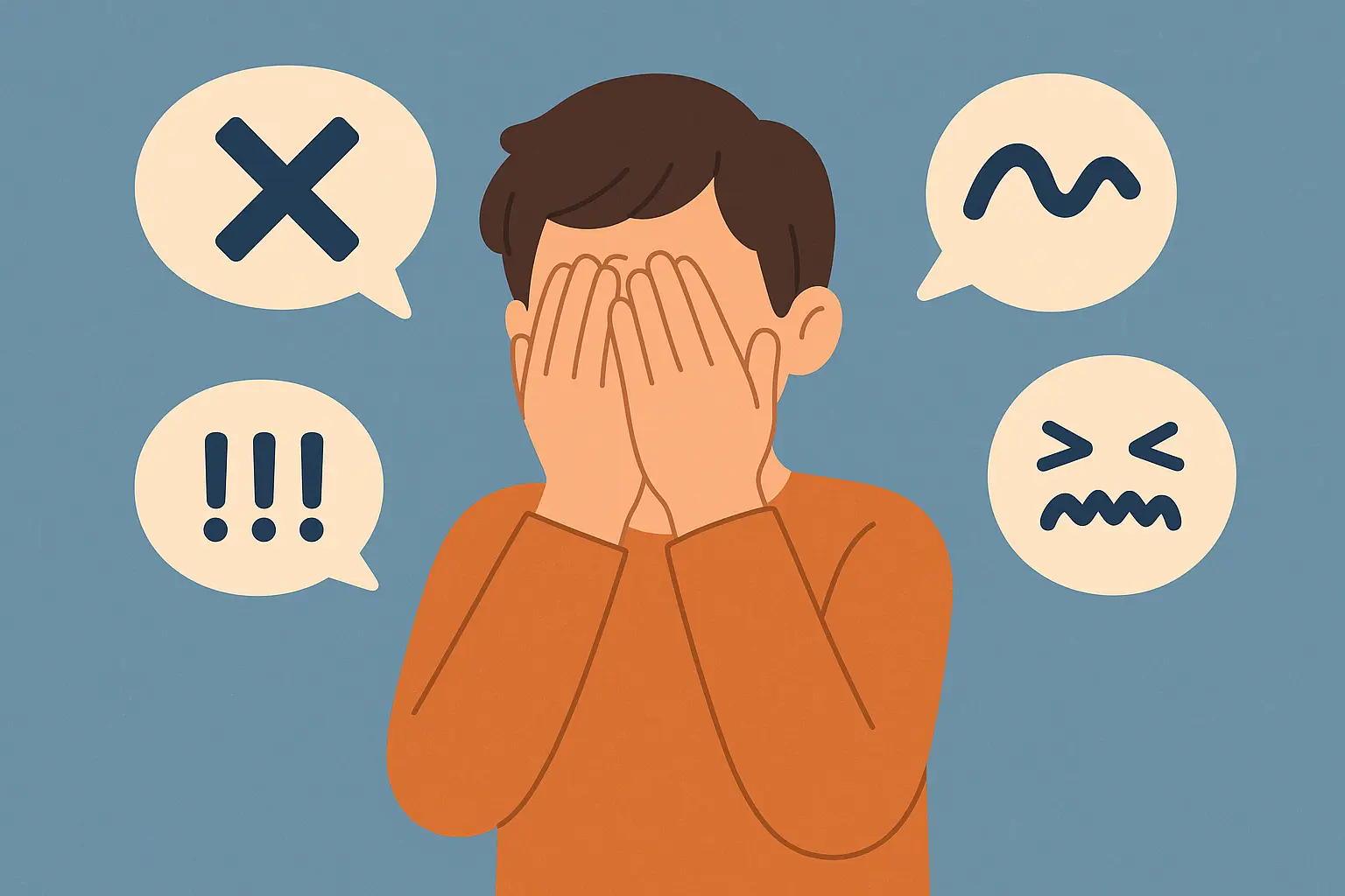 Person covering face in embarrassment