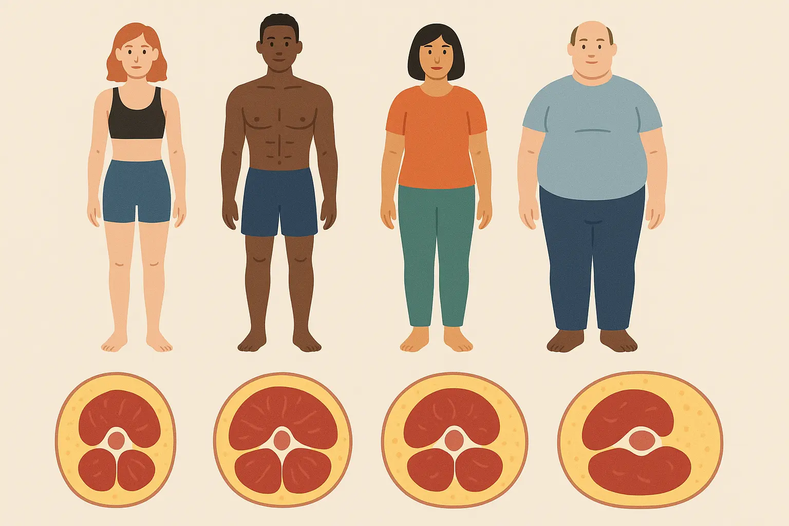 Body anatomy showing injection sites