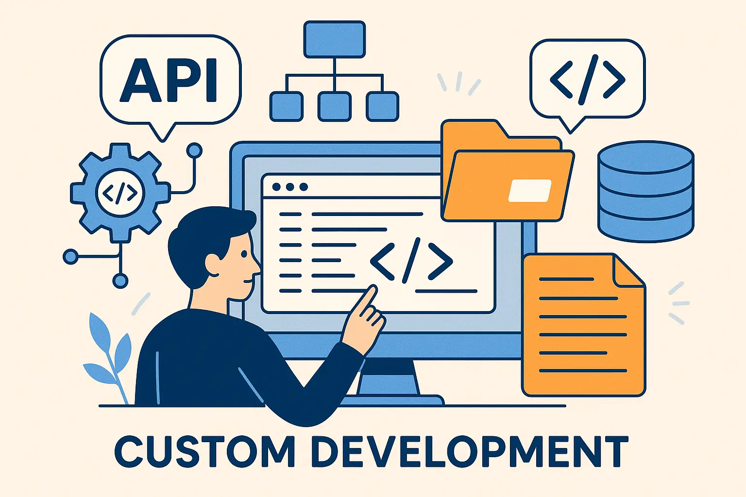 Custom API development solutions interface