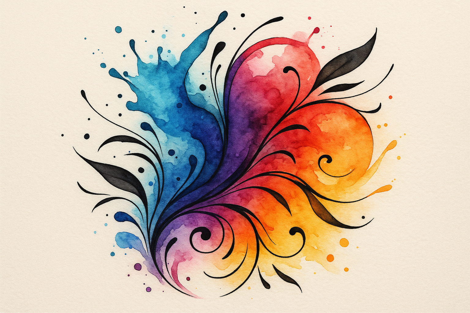 Watercolor splash hip tattoo effect