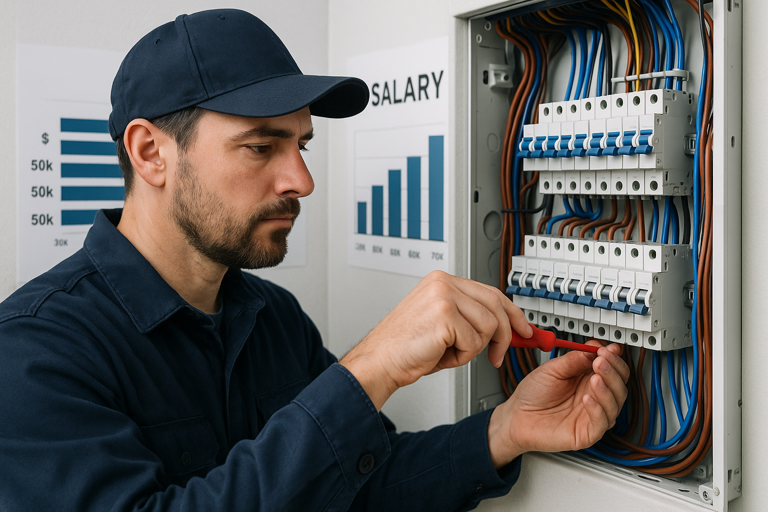 Electrician journeyman salary comparison chart