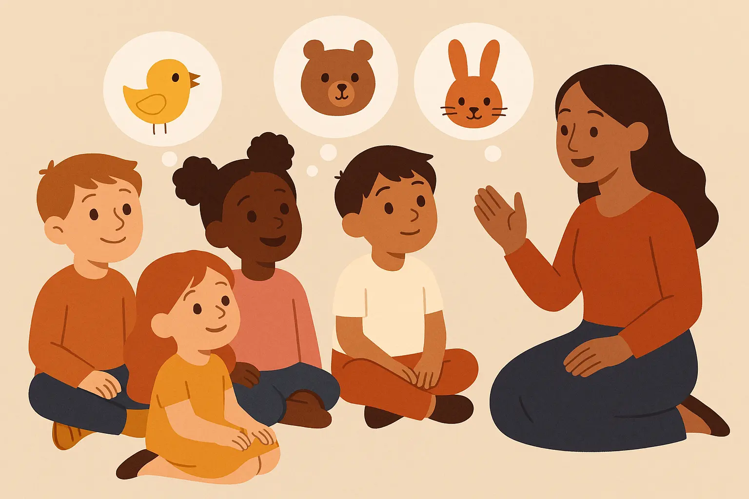 Children engaged in storytelling session with Panchatantra tales