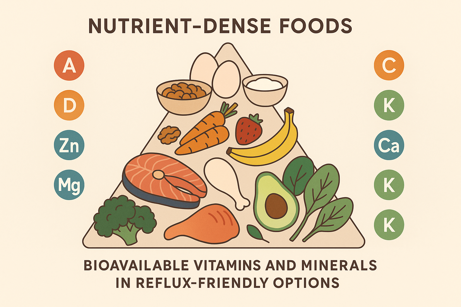 Nutrient-dense foods for reflux management