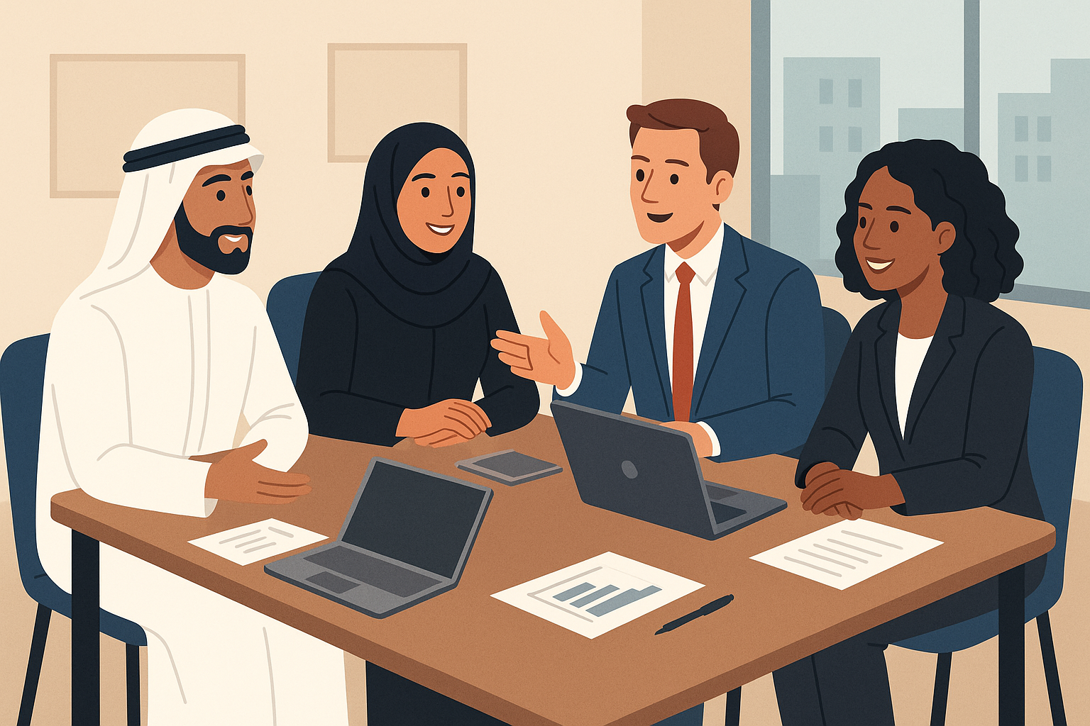 Dubai family business meeting with MBA consultant