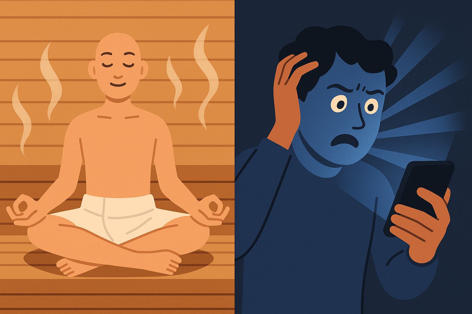 Blue light effects on sauna relaxation