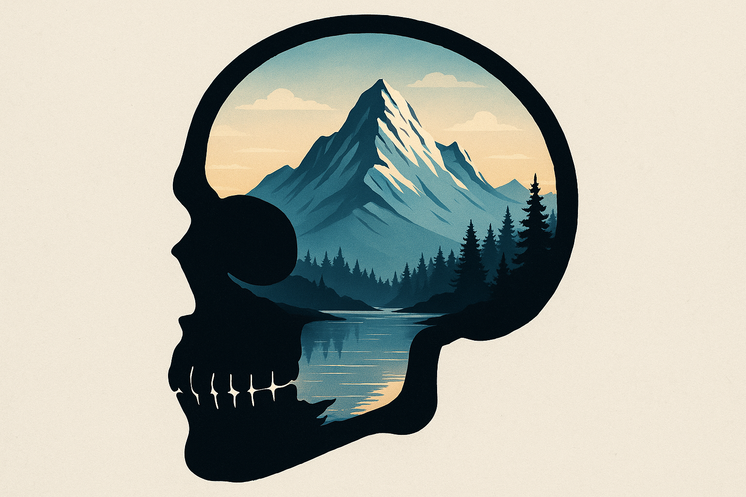 Skull with Landscape Design