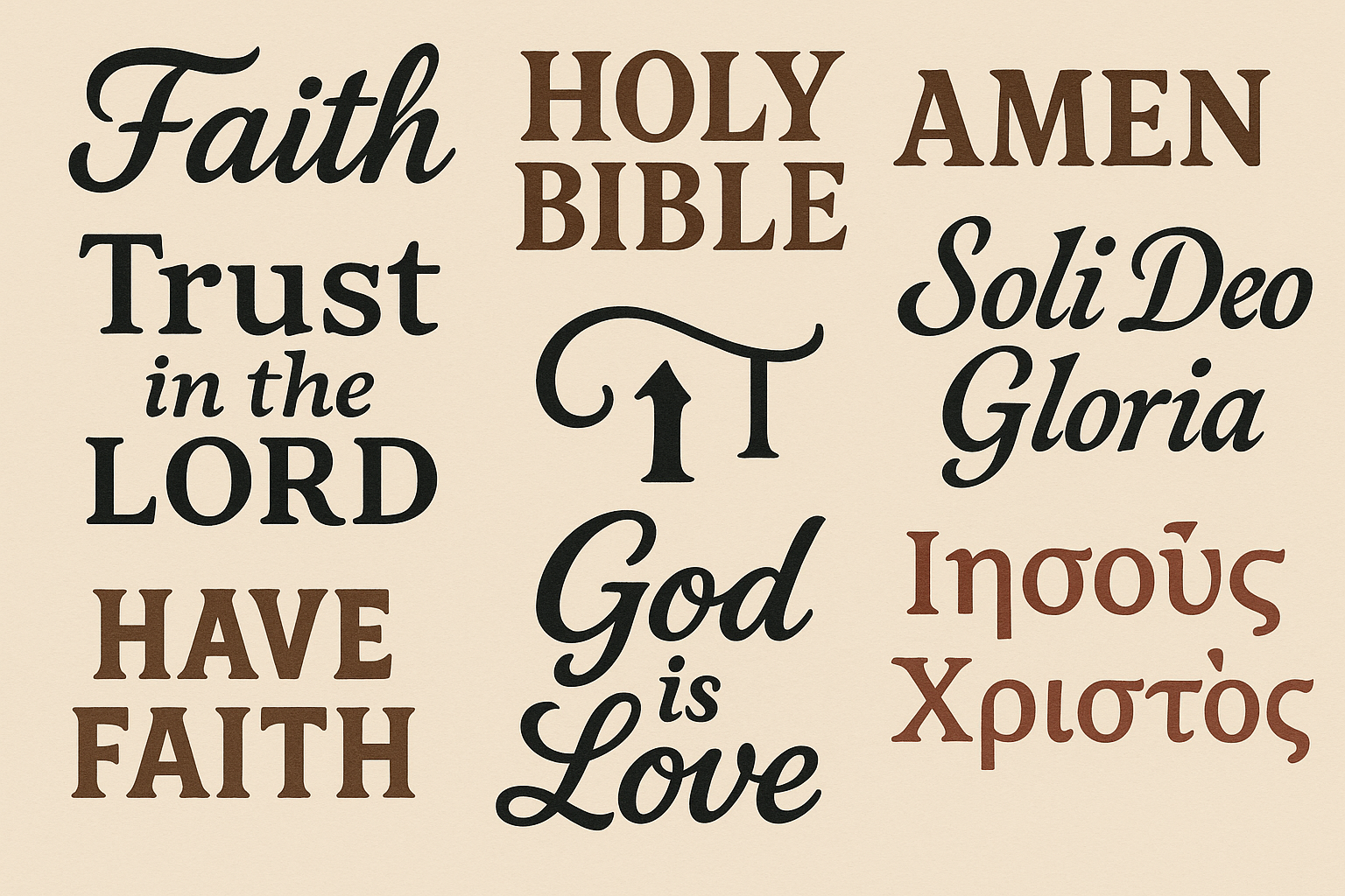 Inspirational text and typography faith tattoos