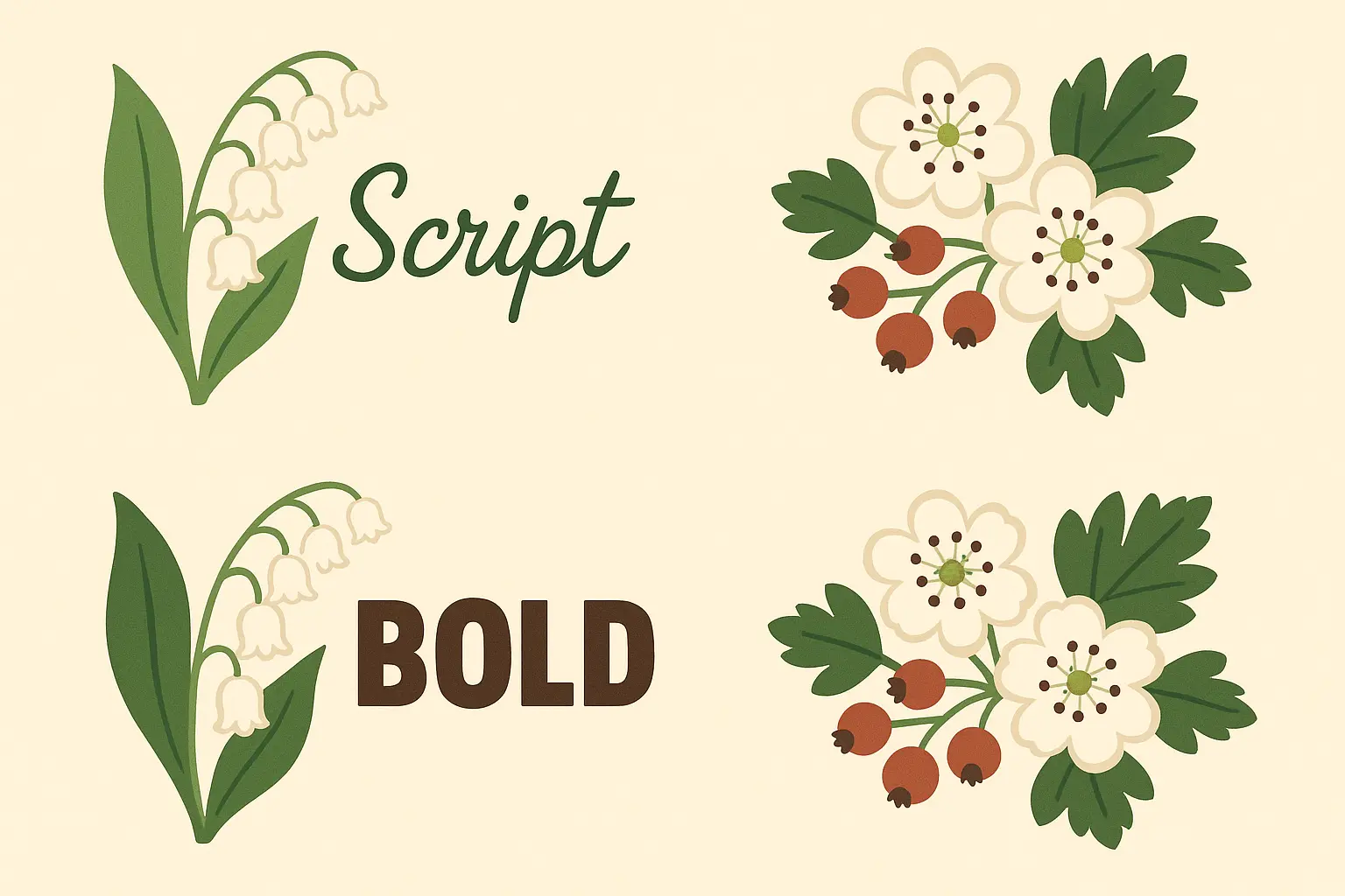 Typography integration for may birth flower tattoos