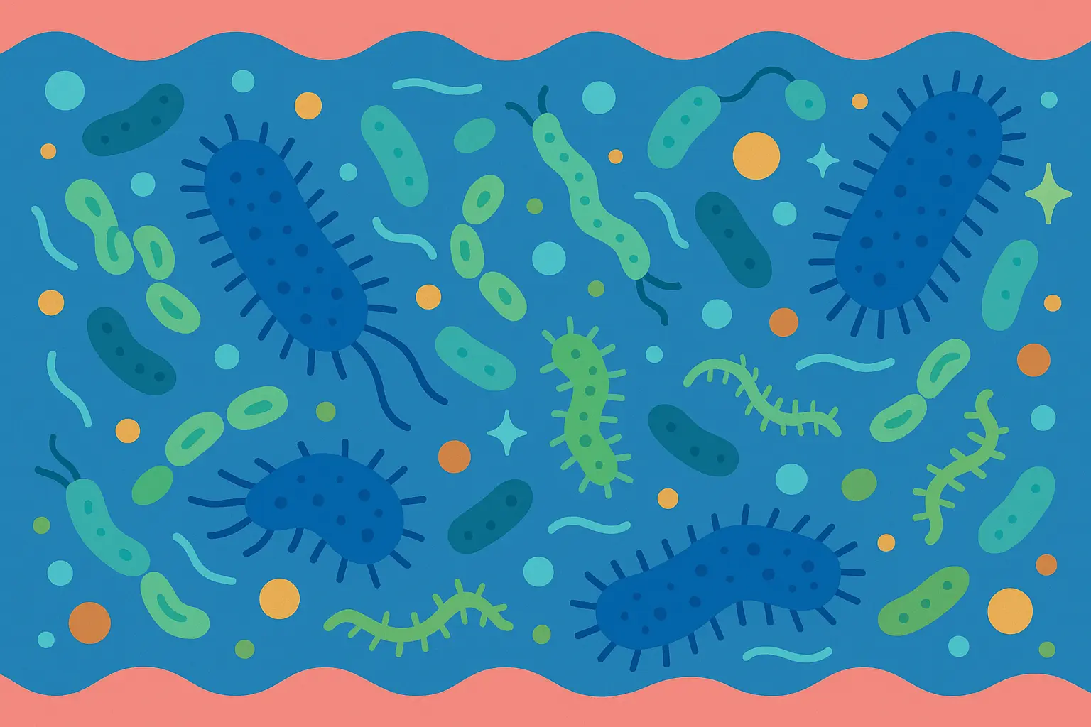 Gut bacteria and water interaction