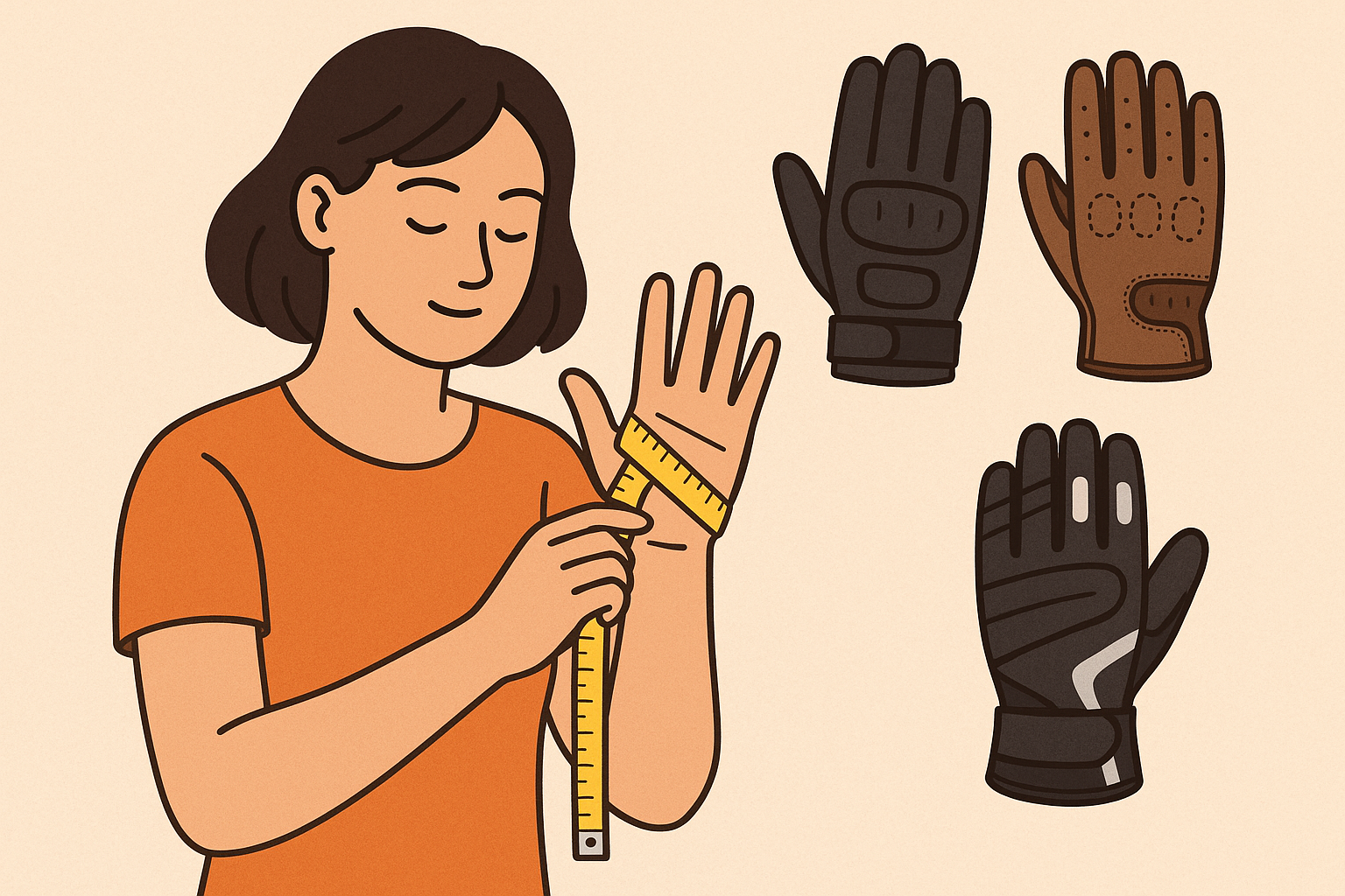 Guide to measuring hands for women's motorcycle gloves