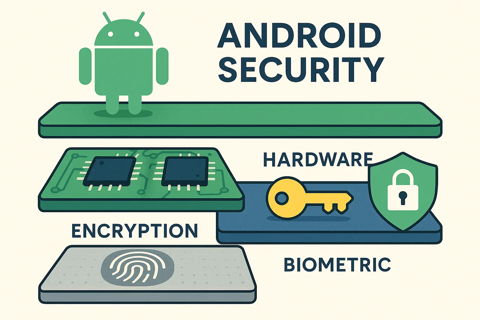 Android security chip and encryption visualization