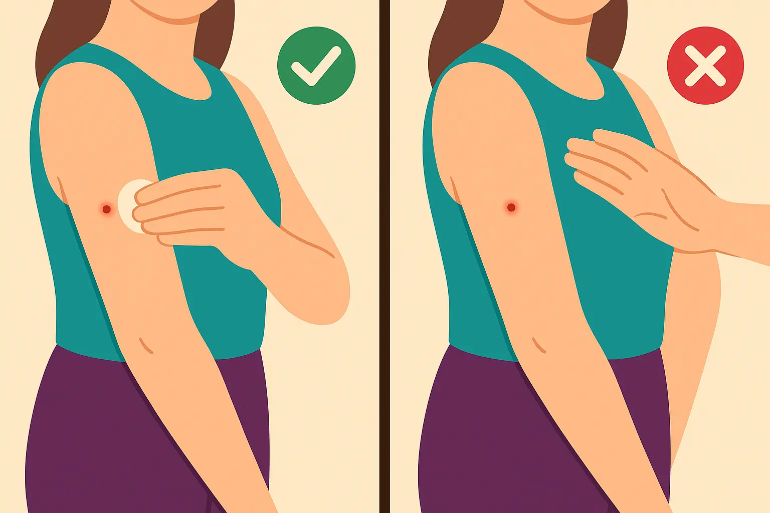 Post-injection pressure technique