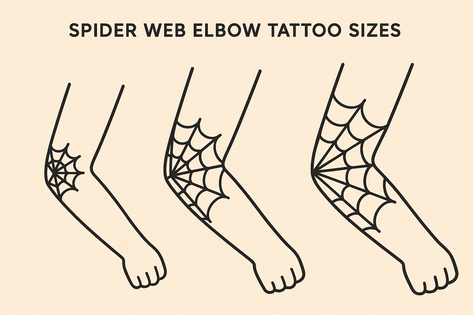 Full elbow coverage spider web tattoo