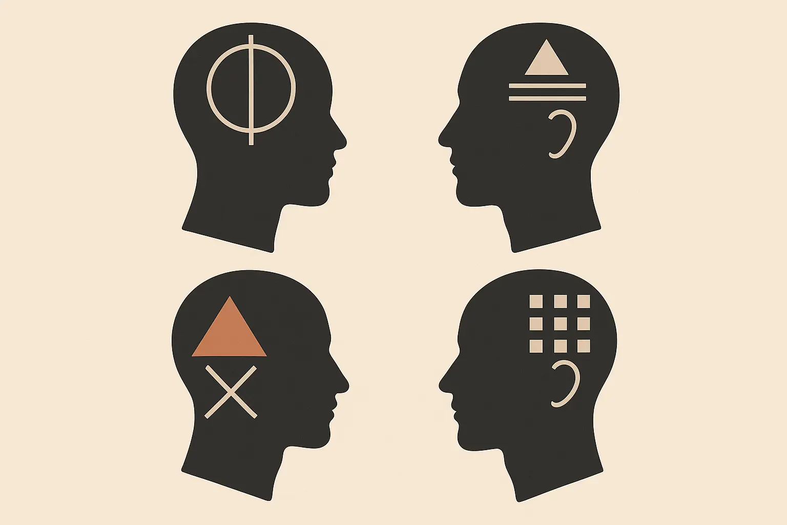 Geometric head tattoo patterns and designs