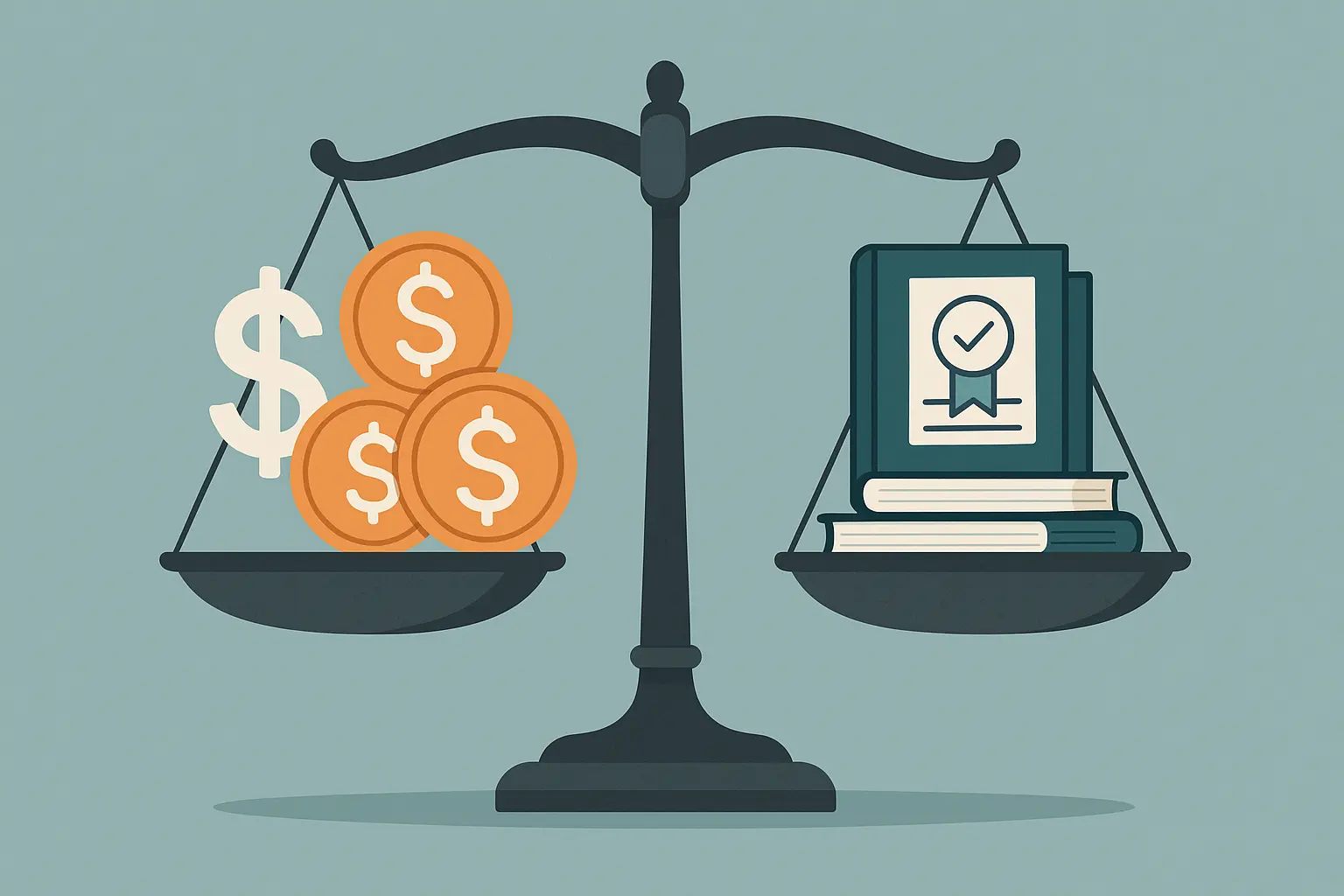 Financial planning documents and calculator for certification costs