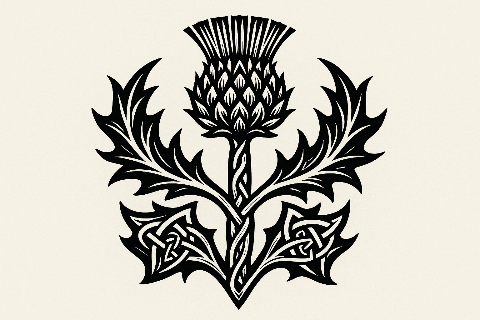 Celtic thistle and four elements design