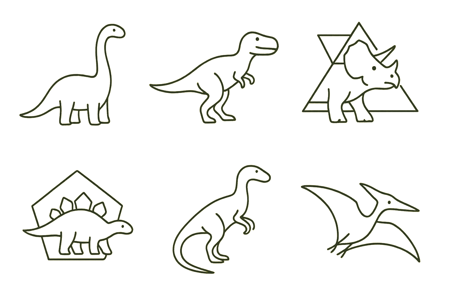 Minimalist dinosaur tattoo designs