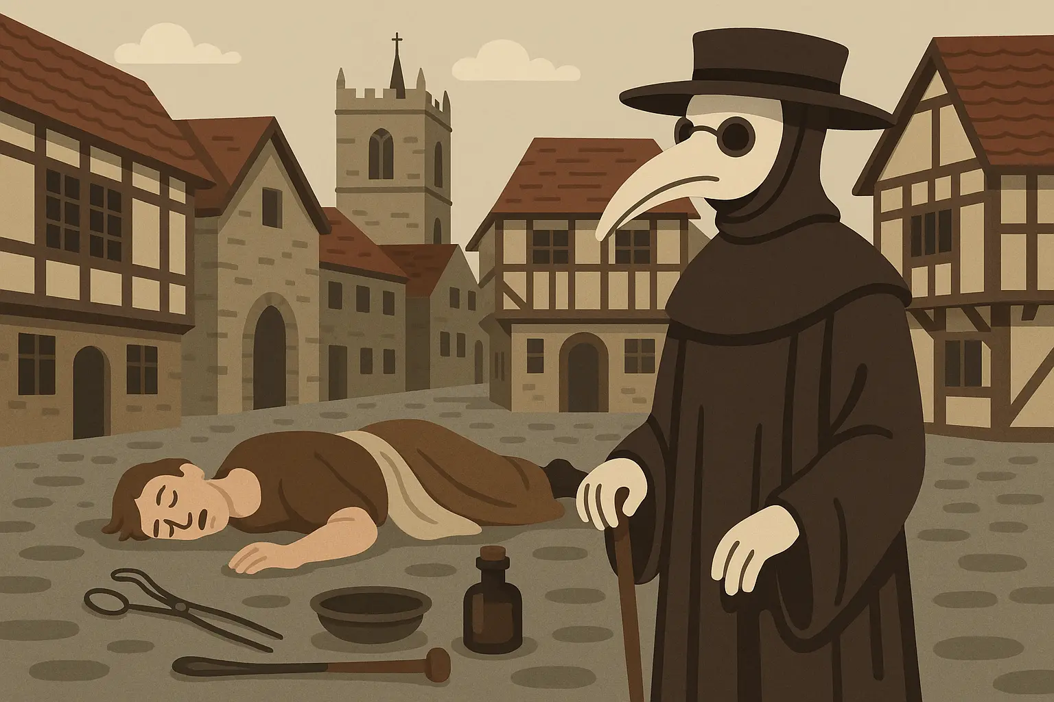 Historical mystery scene with vintage detective tools