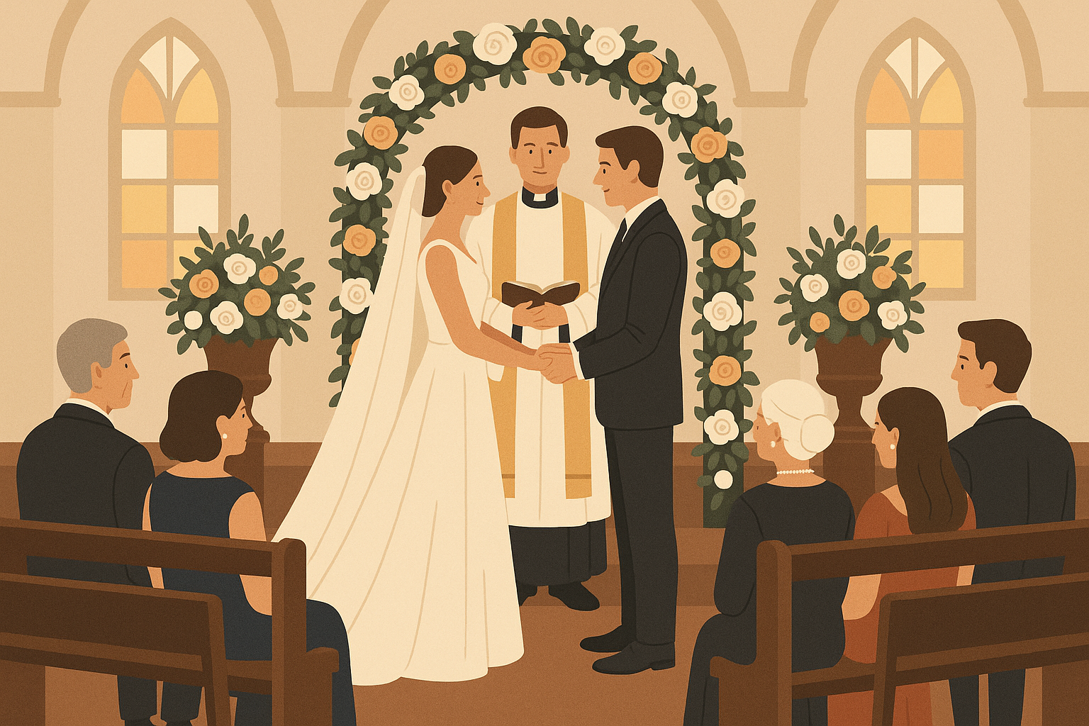 Traditional wedding ceremony with classic vows